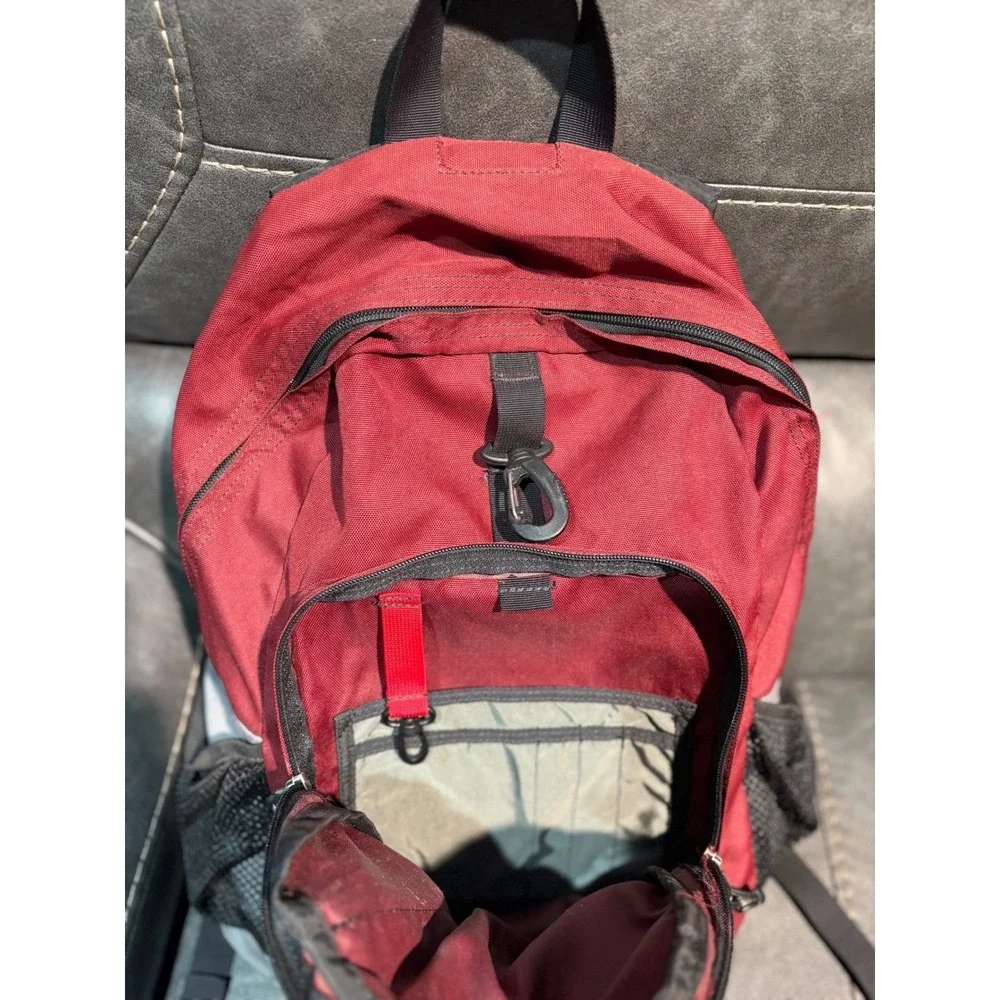 EMS Eastern Mountain Sports Backpack Red Grey‎ Hiking Daypack Nylon